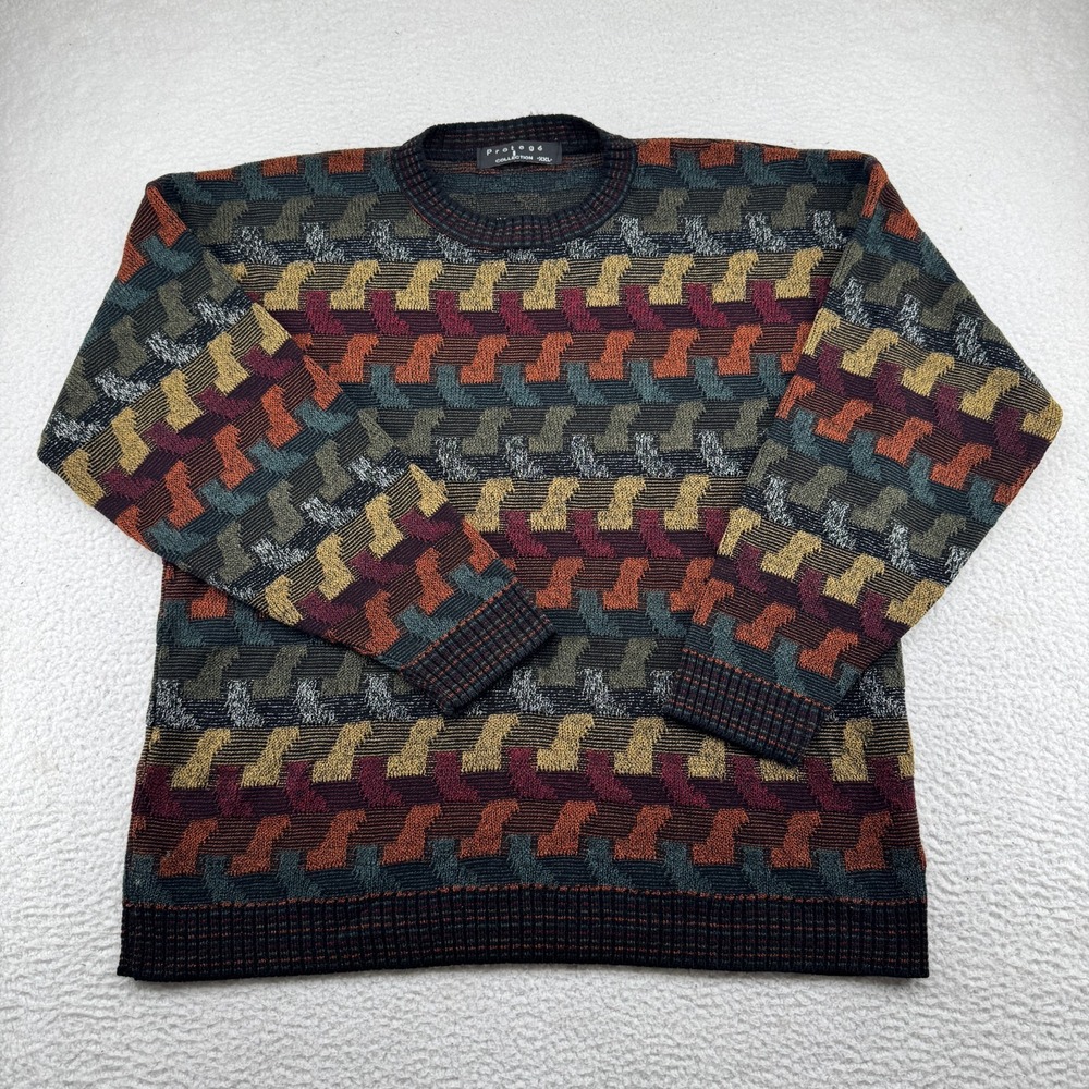 Vintage Protege Collection Sweater Mens 2XL Coogie Style Geometric Acrylic USA